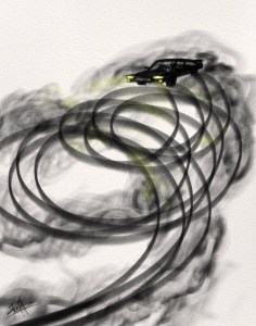 A car doing donuts